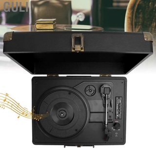 Guli 100‑240V Vinyl Record Player 33/45/78 RPM Suitcase Portable Turntable Video Equipment (8)