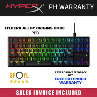 HyperX Alloy Origins Core RGB 87 Tenkeyless Mechanical Gaming Keyboard Red Switch HX-KB7RDX-US