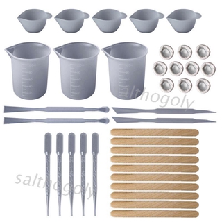 Moonlight" YONG*1 Set DIY Epoxy Resin Tools Measure Cups Silicone Cup Mix Stick Dropper Adjuster Jewelry Making