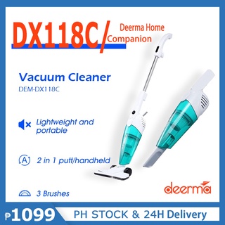 [PH]Deerma DX118C Household Vacuum Cleaner Mini Handheld Pushrod Cleaner Strong Suction Low Noise