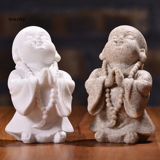 Livecity Maitreya Buddha Sculpture Statue Resin Figurine Miniature Home Decor Ornament