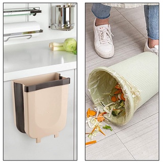 【spot goods】 ☸Green moon Hanging Foldable Wall Mounted Trash Bin Storage Large Opening Space Saver D (3)