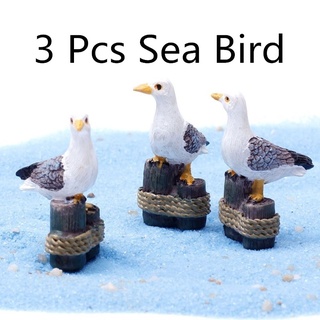 3Pcs Sea Bird Seagull Stand Stump Miniature Fairy Garden Home Houses Decoration Mini Craft Micro Landscaping Decor DIY Accessories