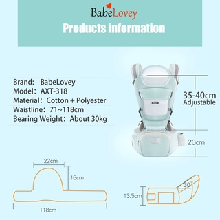 lequan❖Babelovey Baby Carrier Infant Comfortable Breathable Multifunctional Sling Backpack Hip Seat
