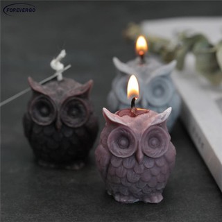 RE Silicone 3D Candle Soap Mould DIY Owl Candle Epoxy Mold Hand-made Aroma Soap Mold (1)