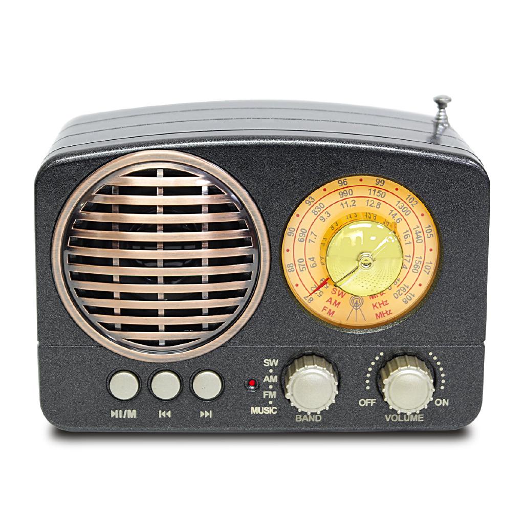 ⌘⌘Portable Vintage Retro Radio AM FM SW Bluetooth Speaker &