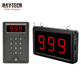 Daytech Queue System Wireless Calling System Take A Number Display System Restaurant Pager System Queue Management Long Range Waiting Number System for Restaurant/Food Truck/Clinic/Bank (1 Display+1 Numeric Keypad) CK01 (1)