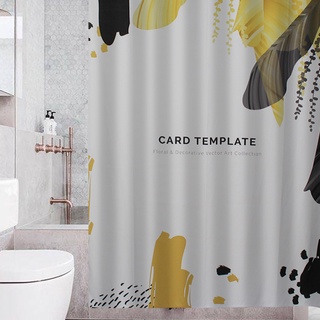 150g/ Square meter thick waterproof polyester fabric digital gold leaf printing shower curtain