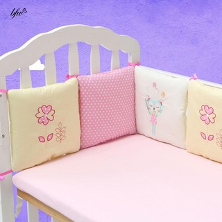 6Pcs/Set Baby Crib Bed Bumper Cushion Fence Cover Cotton Baby Protector Safety bfw