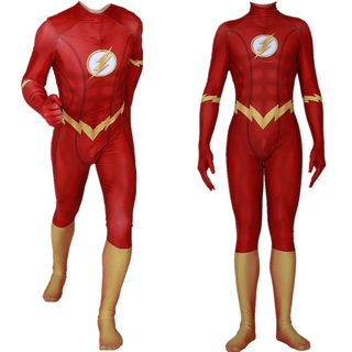 Adult Kids The Flash Cosplay Costume Superhero Barry Allen Zentai Bodysuit Suit Jumpsuits