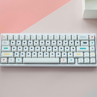 Dots Keycaps Cherry Profile PBT Sublimation Mechanical Keyboard Keycap Light White 119 Keys Compatible with MX Switches