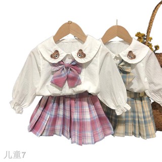 ❖Girls jk suit 2021 new autumn college style baby girl autumn children children s net red skirt two-