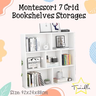 TwinklePH 7 Grid Montessori Bookshelf & Storage