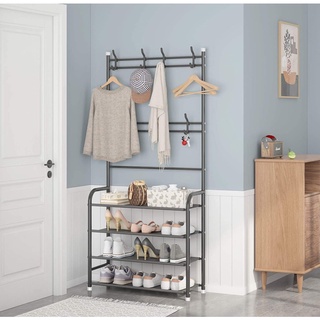racks☒Simple floor coat rack shoe rack integrated household shoe hat rack bedroom living room hanger