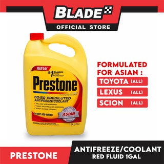 Prestone 50/50 Prediluted Antifreeze/Coolant Red 1 Gallon with Free Prestone String Bag (2)