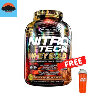 Muscletech Nitro-Tech 100% Whey Gold (5.5 lbs) with FREE Shaker