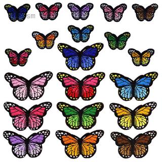 bigsm DIY Embroidered Butterfly Applique Iron On Sew On Patch Clothing Refined UK