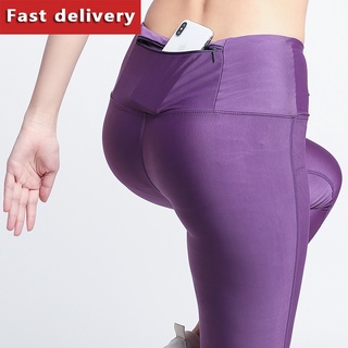 Freeshipping Workout Sports HighWaist Running Yoga Gym Compression Pocket Tights Leggings for Women
