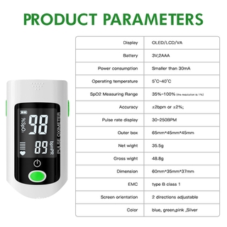 COD Fingertip Finger Pulse Oximeter Monitor Meter Clip Pulse Oximetry Tester Pulse Heart Rate Meter (6)