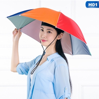 Sun Umbrella Hat Outdoor Hot Foldable Golf Fishing Camping Headwear Head Cap (4)