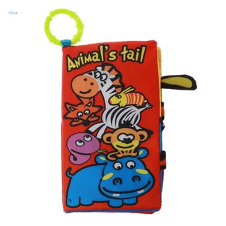 Chua Animal Tails Baby Cloth Book Soft Baby Books Feel Cloth Book Toddler Learning Toys