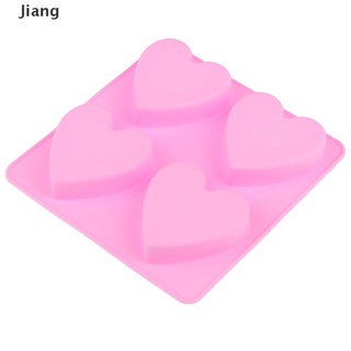 Jiang 4 Cavity Handmade Silicone Soap Mold Heart 3d Craft Soap Making For Candle PH