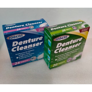 IODENT DENTURE CLEANSER WITH WHITENING TABLETS MADE IN USA COMPARE TO POLIDENT