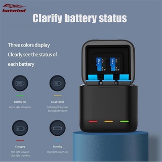 HW Gopro Hero 9 Battery Charger 3 Way Smart Charging Case Go Pro Rechargeable Battery Storage Box