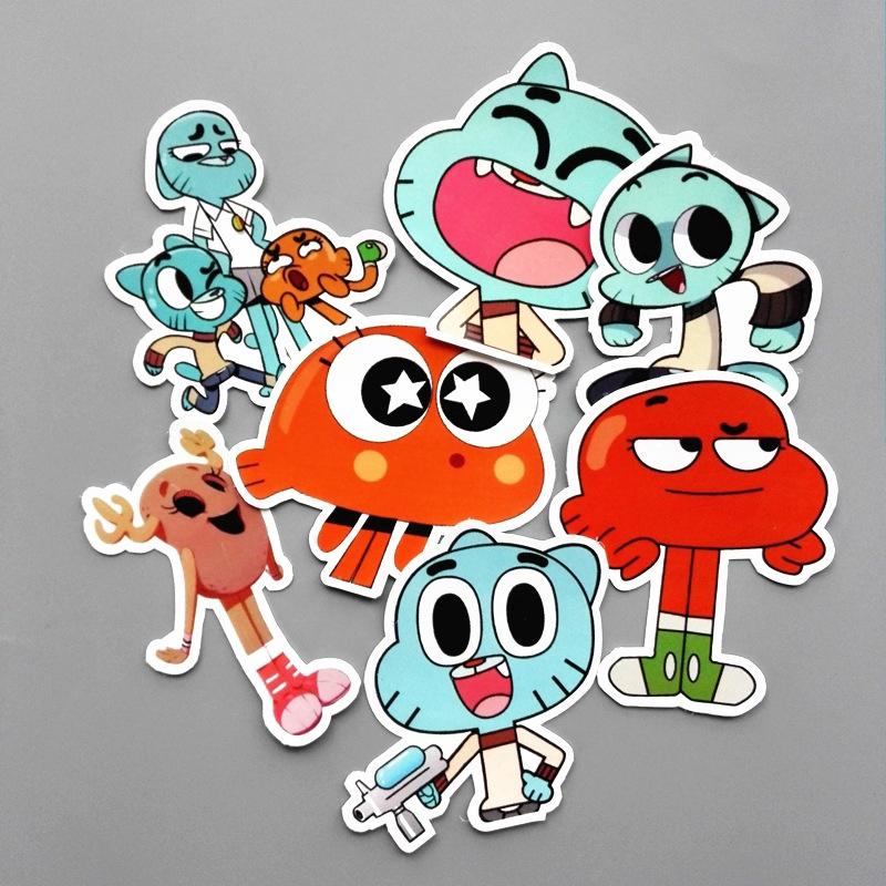 7Pcs The Amazing World of Gumball Stickers for Laptop Car Phone Luggage Bike Motorcycle
