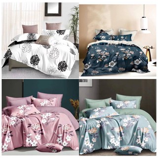 4 in 1 Bedsheet Set Modern Pattern Design Bed Linen Soft Duvet Cover Flat Sheet Pillowcase C-570