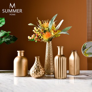 VIĆI Classy Gold Elegant Flower Vase Mini Pot Home Decoration