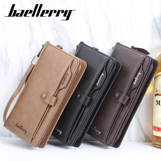 （COD)⊙﹊◄Baellerry Business Men Wallet Leisure High Capacity Hand Catch Package Phone Many Card S