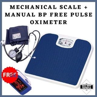 Bundle Mechanical Weighing Scale + Manual Blood Pressure Monitor Free Finger Pulse Oximeter Blood