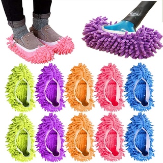 2pcs Mop Slippers Shoes Floor Cleaning Microfiber Shoes Cover Reusable Dust Mop for Dust Hair Cleane