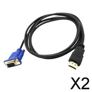 [TIKTOK Hot] 2X HDTV HDMI Gold Male To VGA HD-15 Male 15 Pin Adapter Cable 3FT 1080P Vedio