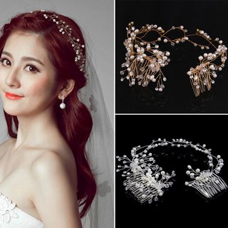 Bride Comb Wedding Rhinestone Alloy Hair Accessories Jewelry Double Headwear Pin