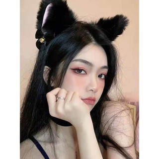 Cartoon Cat Fox Ears Headband with Bell Bow for Anime Cosplay Party Costume