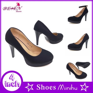 986# Women's fashion high heels school black shoes
