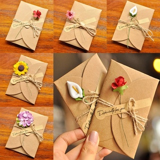 17cm DIY creative dried flowers Invitation card wedding birthday festival party Greeting card