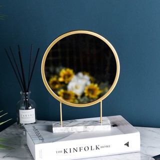 Nordic Marble Gold Classy Round Vanity Mirror Desk Mirror Home Decoration (1)