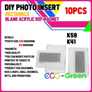 Ready Stock/❈▦10pcs Rectangle Acrylic Photo Insert Ref Magnet Souvenirs giveaways