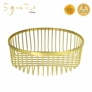 〖Cash sa paghahatid〗 SIGNATURE by SLIQUE Premium Metal Gold Electroplate Bread Basket 15x15x8cm