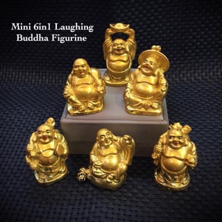 LUCKY CHARM PIN PIN MINI 6in1 LAUGHING BUDDHA FIGURINE