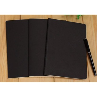 ◄℗✇Black Cover Thin Notebook - Lined Dotted Grid Plain