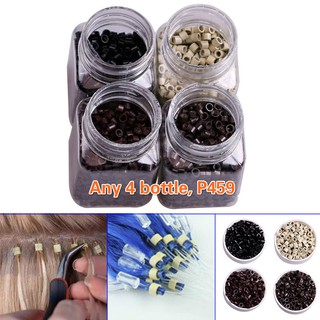 ☞Hot Wig☜ 500 Pcs Silicone Micro Link Rings 4.5mm Lined Beads for Hair Extension Tool