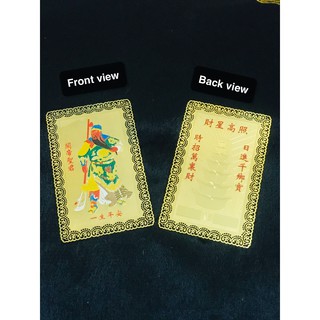 CARRISWERTE Feng Shui Decor Guan Gong Gold Plated Card Talisman God of Wealth
