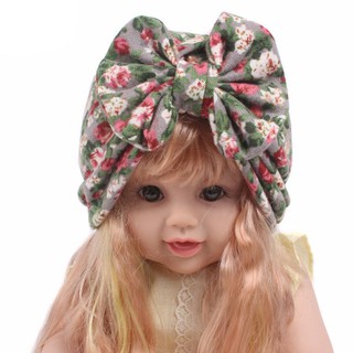 Baby Girls Knitted Polka Turban Hat Bowknot Beanie Cap