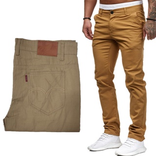 clothing #A88808 Khaki Skinny Jeans Fashionable Semi Stretchable Pants For Men COD