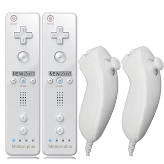 2PCS Remote Controller with Nunchuck Controller for Wii Console Wireless Gamepad with