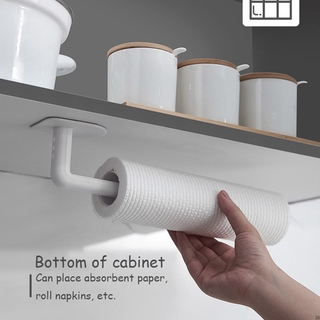 Kitchen Self-Adhesive Accessories Under Cabinet Paper Roll Rack Towel Holder Tissue Hanger Storage Rack For Bathroom Toilet